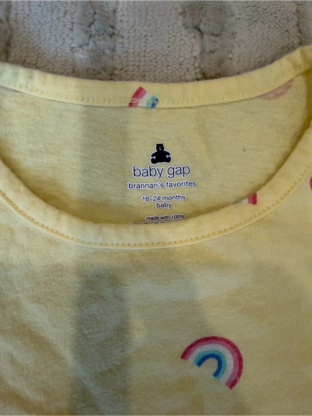 GAP Yellow Long-Sleeve Rainbow Print Kids Dress